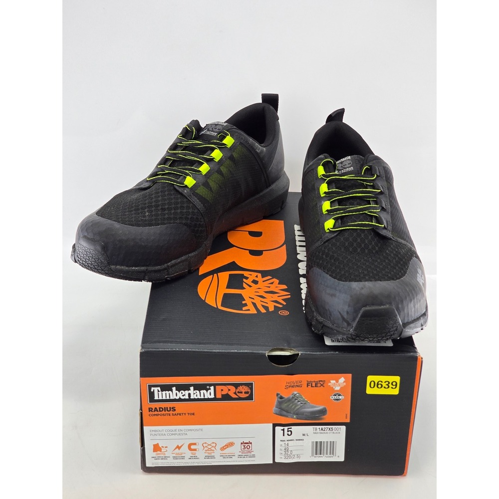 Timberland PRO Radius Composite Safety Toe Mens 15W Black Shoes - Excellent